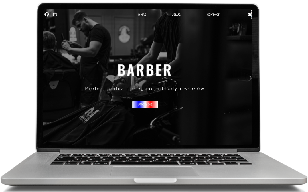 Widok desktopowy strony barber